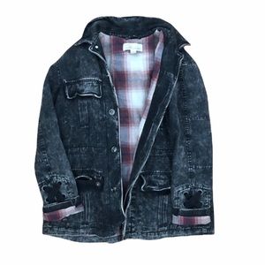 Vintage Havana Black Acid Wash Denim Jacket size Small